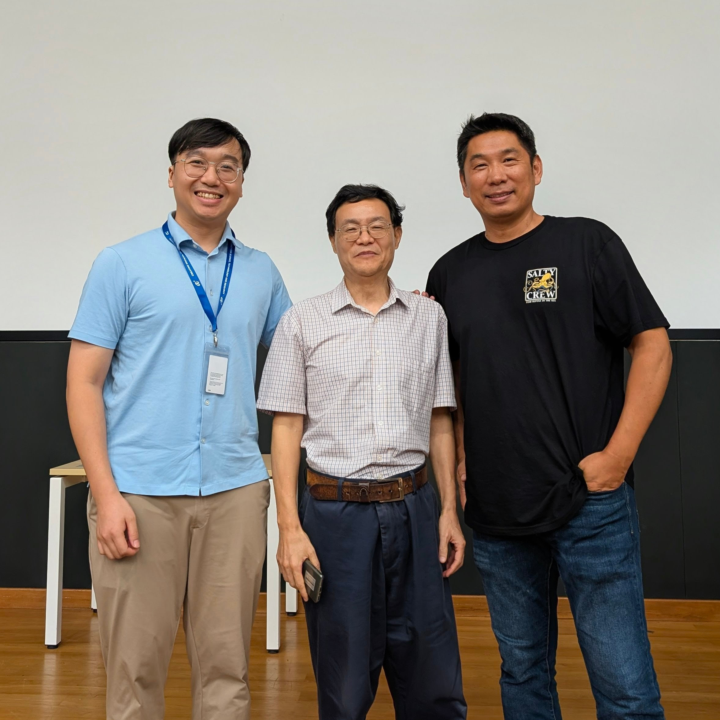 Qiancheng with Prof. Zhisong Wang and Prof. Hao Yan at NUS