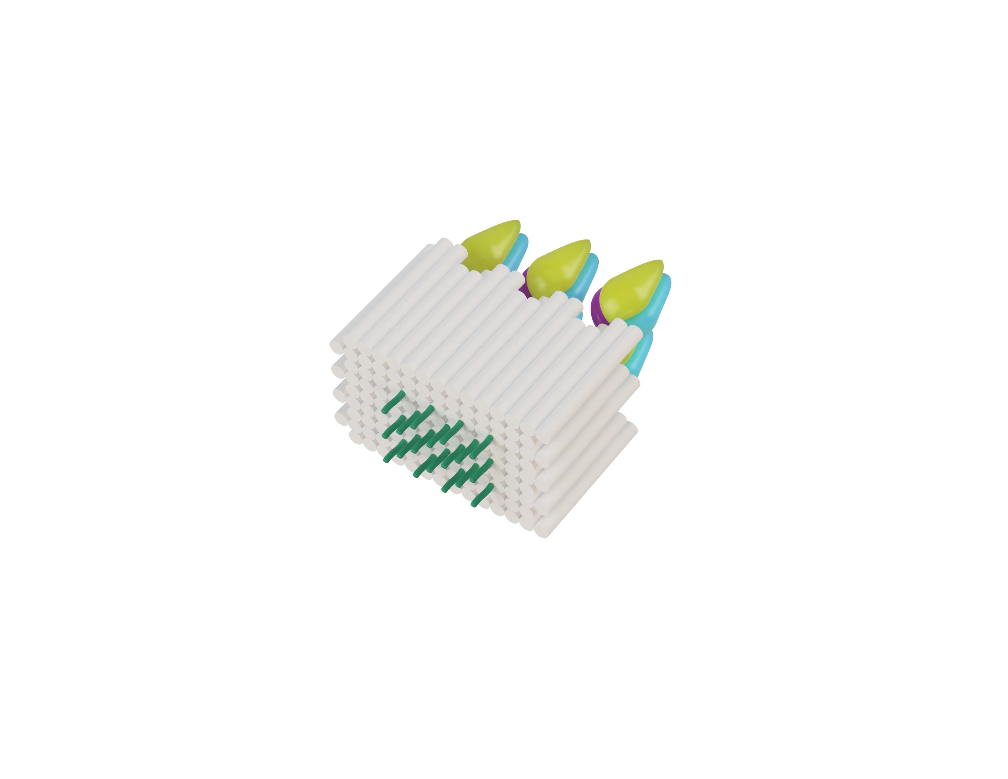 Illustration of a DoriVac DNA origami vaccine nanoparticle displaying antigens and CpG adjuvants